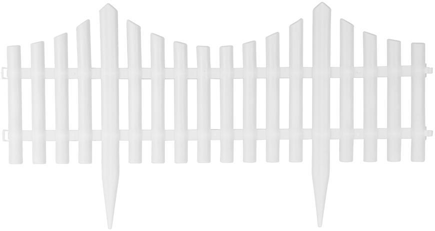 Ohrada Gardens F714, 60x32.5 cm, plastová, biela, mini dekoračný plot, bal. 4 ks