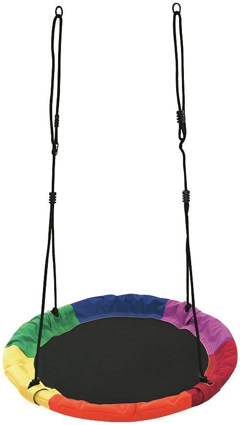 Hojdačka Strend Pro, detská, okrúhla, hojdací kruh, farebná, 100 cm, max 150 kg, bocianie hniezdo