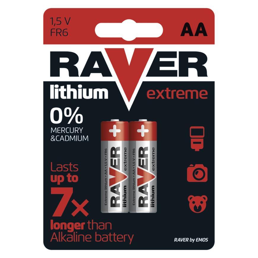 Batéria RAVER FR6, líthiová batéria, 2 ks, AA tužka