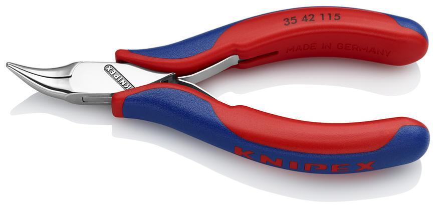 Klieste KNIPEX 35 42 115, 115mm, pogulate, zahnute, pre elektroniku