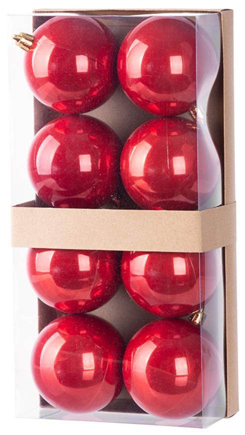 Gule MagicHome Vianoce, 8 ks, červené, na vianočný stromček, 7 cm