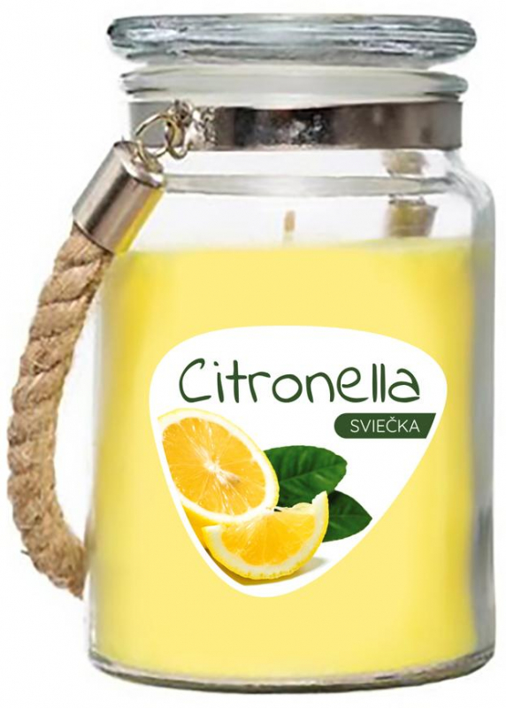 Sviečka Citronella, sklo, 140 g, 85x105 mm