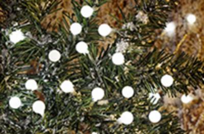 Reťaz MagicHome Vianoce Cherry Balls, 100 LED studená biela, IP44, 8 funkcií, osvetlenie, L-9,90 m
