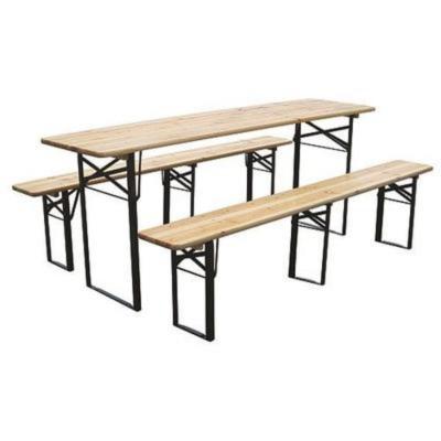 2,TRIEDA Set pivný DORTMUND Medium3, stôl 200x50x77 cm, 2x lavica 200x25x47 cm, drevo 27 mm