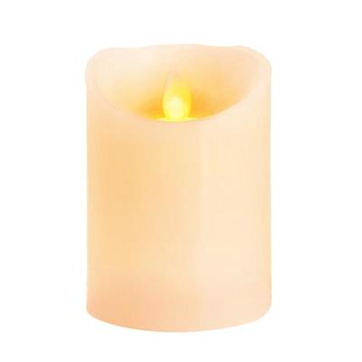 Sviečka MagicHome Vianoce, LED, 2xAA, jednoduché svietenie, časovač, pohyblivý plameň, vosk, 7,5x10 cm