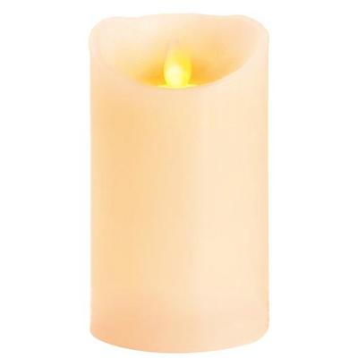 Sviečka MagicHome Vianoce, LED, 2xAA, jednoduché svietenie, časovač, pohyblivý plameň, vosk, 7,5x12 cm
