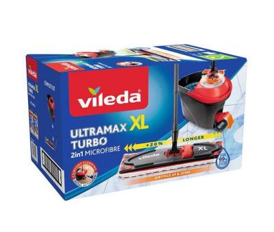 2.TRIEDA Súprava upratovacia Vileda Ultramax XL TURBO mop na podlahy + vedro + grátis hlavica PET