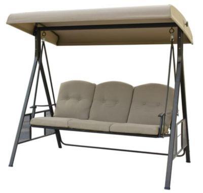 2. TRIEDA Hojdačka DUBAI, 201x125x180 cm, béžová/hnedá, záhradná