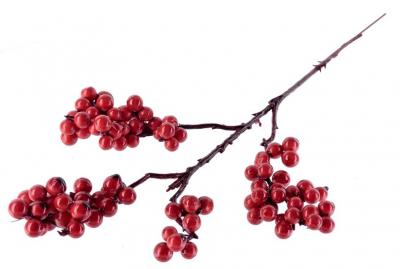 Vetvička MagicHome Vianoce, Berries.Red6, červená, 28 cm