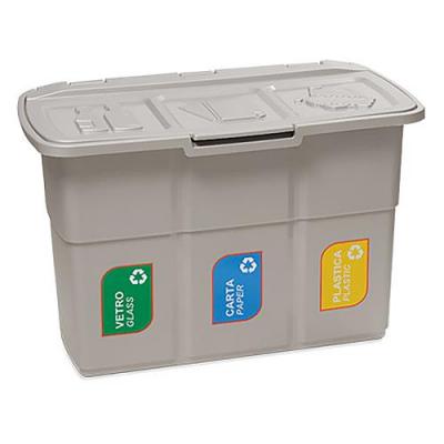 Kôš DEAhome ECOPAT 3x 25 lit, sivý, na recykláciu odpadu, v: 50cm, š: 76cm, h: 38cm