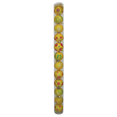 Gule MagicHome Vianoce, 12 ks, zlaté s ornamentami, 6 cm