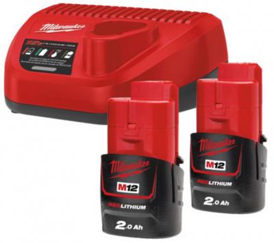 Sada Milwaukee M12 NRG-202, 2xM12 2.0 / C12 C