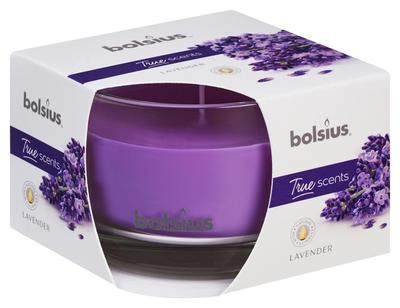 Sviečka Bolsius Jar True Scents 63/90 mm, vonná, levanduľa