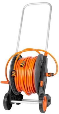 2.TRIEDA Navíjač Strend Pro, so záhradnou hadicou 1/2", L-60 m, nastaviteľná dýza + 2x rýchlospojka + adaptér