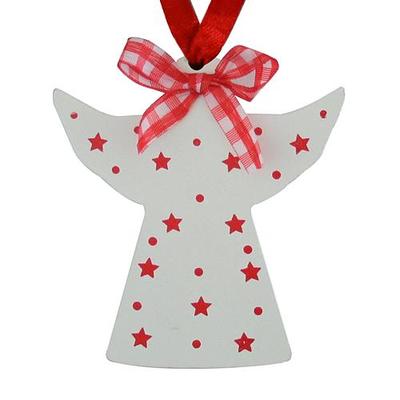 Ozdoba MagicHome Vianoce, Anjel biely, závesná, 10 cm, bal. 5 ks