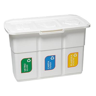 Kôš DEAhome ECOPAT 3x 25 lit, biely, na recykláciu odpadu 75x37x50