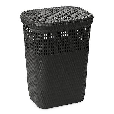 Kôš DEAhome Rattan Linen 60 lit, antracitový, na bielizeň, prádlo