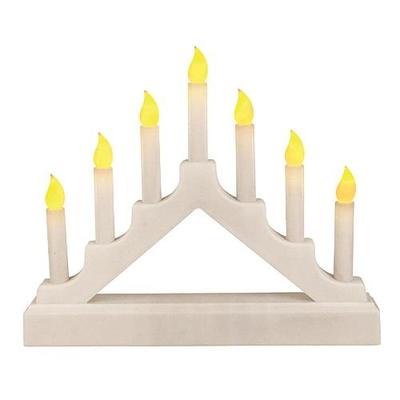 Svietnik MagicHome Vianoce, 7 LED, 2xD, časovač, plápolanie plameňa