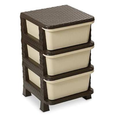 Komoda DEAhome Rattan Tower 60 lit, mliečny