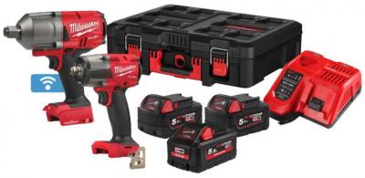 Set Milwaukee M18 FPP2AS-553P, utahovaky 3/4"+1/2", x5,0/1x5.5Ah