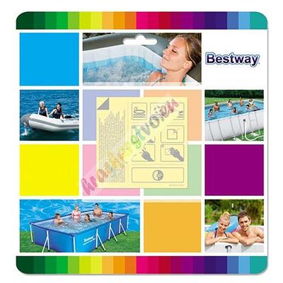 Sada na opravu bazénov Bestway® 62091, na opravu bazénov a nafukovačiek, 10 ks, 65x65 mm
