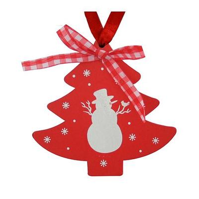 Ozdoba MagicHome Vianoce, Stromček červený, závesná, bal. 5 ks, 10 cm