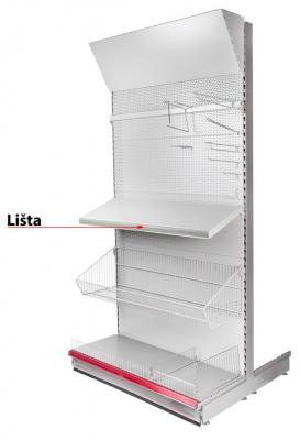 Lišta Racks H29 na cenovky, 1250 mm, transparentná *L*