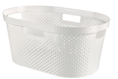 Kôš Curver® INFINITY RECYCLED 40L, biely, 59x39x27 cm, na bielizeň, prádlo