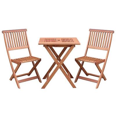 Set LEQ CARACAS, balkónový, drevený, 1x stôl + 2x stolička