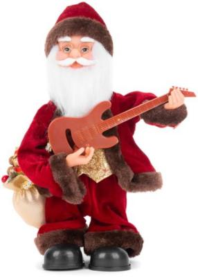 2.TRIEDA Dekorácia MagicHome Vianoce, Santa s gitarou, 3xAAA, 35 cm, hrajúci