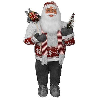 Dekorácia MagicHome Vianoce, Santa so šálom, 80 cm