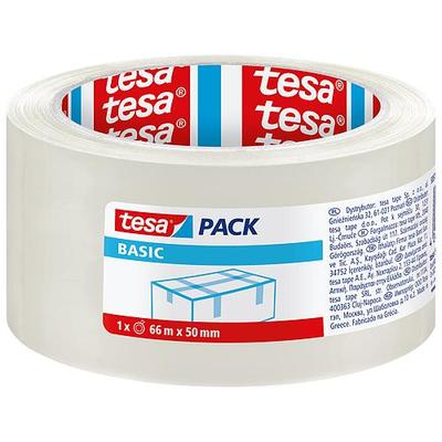 Paska tesa® BASIC, baliaca, základná, transparentná, 50 mm, L-66 m (NÁHRADA 2171730)