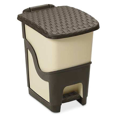 Kôš DEAhome Rattan 18 lit, mliečny, na odpad, pedálový