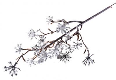 X Vetvička MagicHome Vianoce, Sedum.Silver, strieborná, 14x30 cm, bal. 3 ks