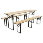 2,TRIEDA Set pivný DORTMUND Medium3, stôl 200x50x77 cm, 2x lavica 200x25x47 cm, drevo 27 mm