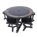 2.TRIEDA Gril a Ohnisko Strend Pro Grill, kovové, 4 stoličky, 3 v 1, 105x75 cm, uhlie, záhradné