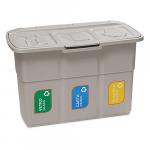 Kôš DEAhome ECOPAT 3x 25 lit, sivý, na recykláciu odpadu, v: 50cm, š: 76cm, h: 38cm