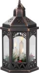 2.TRIEDA Lampáš MagicHome Vianoce Morocco, LED teplá biela, sviečky, čierny, 3xAAA, plast, časovač, 18x15x32 cm