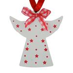 Ozdoba MagicHome Vianoce, Anjel biely, závesná, 10 cm, bal. 5 ks