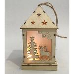 Dekorácia MagicHome Vianoce Woodeco , Lampášik Woods, 1 LED, 12x6 cm