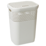 Kôš DEAhome Rattan Linen 60 lit, biely, na bielizeň, prádlo