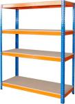2.TRIEDA Regál Racks RAT60 HD, kovový, 4 police, 1800x1800x600 mm, max. 600 kg/polica