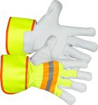 Rukavice Strend Pro Janus High Vision, textil/koža s reflexnými prvkami, veľkosť 11/XXL, blister