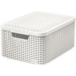 Košík s vekom Curver® STYLE2 LID M, krémový, s vekom, 42x29x19 cm