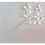 Vetvička MagicHome Vianoce, Gliberries.White, biela, 25 cm