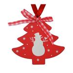 Ozdoba MagicHome Vianoce, Stromček červený, závesná, bal. 5 ks, 10 cm