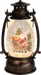 2.TRIEDA Lampáš MagicHome Vianoce Retro, LED teplá biela, so santom, s trblietkami, čierny, 3xAA, plast, 13x11x24/35 cm