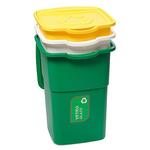 Kôš DEAhome ECO 3x 50 lit, zelený-žltý-biely, na recykláciu odpadu, v: 52cm, š: 39cm, h: 36cm