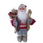 Dekorácia MagicHome Vianoce, Santa stojaci, s lyžami, 30 cm