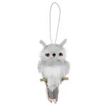 Sova MagicHome Vianoce, sivá, 18 cm, závesná